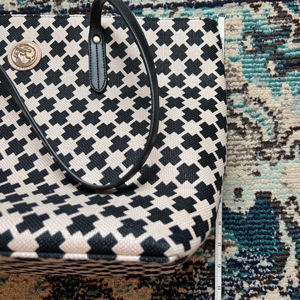 NWOT-Spartina Black and Tan Tote Bag. Red interior. Beautiful! - Picture 4 of 8
